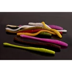 Kép 2/2 - Libra Lures Dying Worm 80 - 008 Dark Yellow plasztik csali