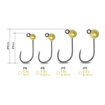 Kép 3/3 - Delphin T-Area BL Tungsten Jig arany 6,4mm 2,2g #4 5db, micro jig fej