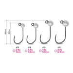 Kép 3/3 - Delphin T-Area BL Tungsten Jig ezüst 4mm 0,6g #6 5db, micro jig fej