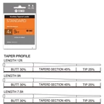 Kép 2/3 - Tiemco Standard Tapered Leader 9ft 7X vékonyodó legyező előkezsinór