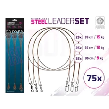 Delphin BOMB! acél előke karabinerrel szett 9,12,15kg 7 szál 75x