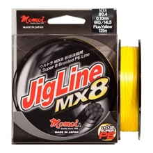 Momoi Jigline MX8 PE 125 m 0,14mm  fluo sárga fonott zsinór