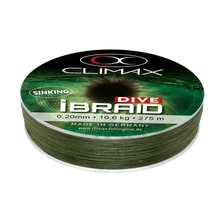 Climax iBraid Dive Sinking Olive Green 275m 0,10mm 4,1kg fonott zsinór
