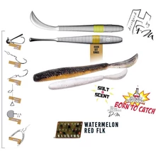 Herakles Leftail Worm 3,4" 8,6cm Watermelon Red Flakes lágy műcsali 10 db/csg