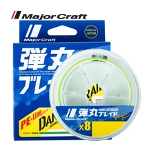 Major Craft Dangan Braid X8 150m 0,10mm 6,9kg #0,8 Fluo Light Green fonott zsinór