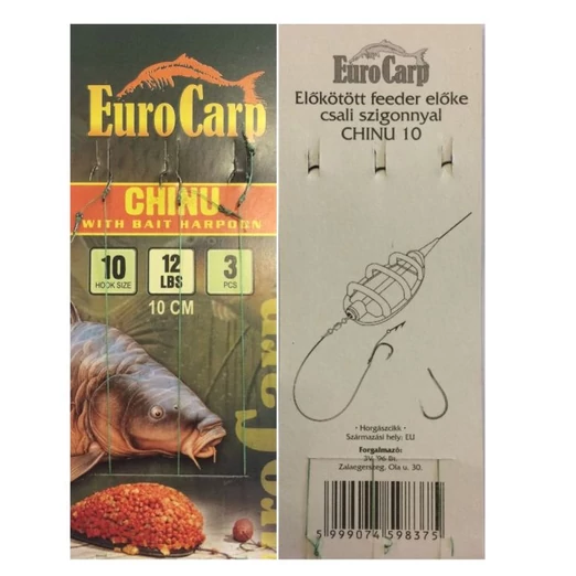Eurocarp Előkötött feeder előke csaliszigonnyal Chinu-10 10cm 12lbs