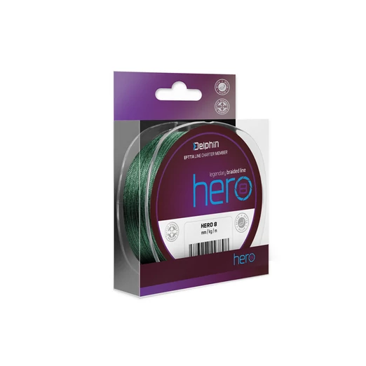 Delphin HERO 8 zöld 0,12mm 8,20kg 1000m fonott zsinór