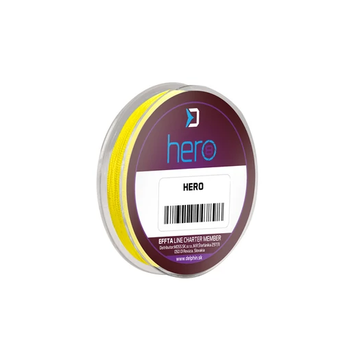Delphin HERO 8 fluo sárga 0,30mm 21,40kg 15m fonott előkezsinór