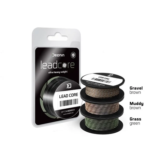 Delphin LEADCORE barna Gravel 45lbs 8m fonott előkezsinór