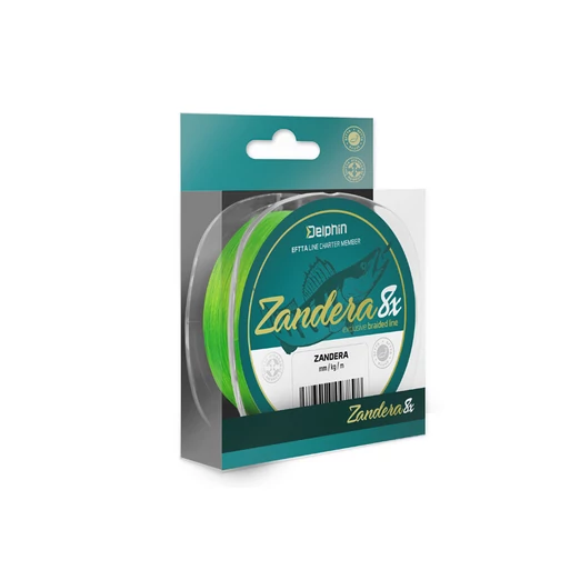 Delphin ZANDERA 8 fluo zöld 0,20mm 15,5kg 150m fonott zsinór