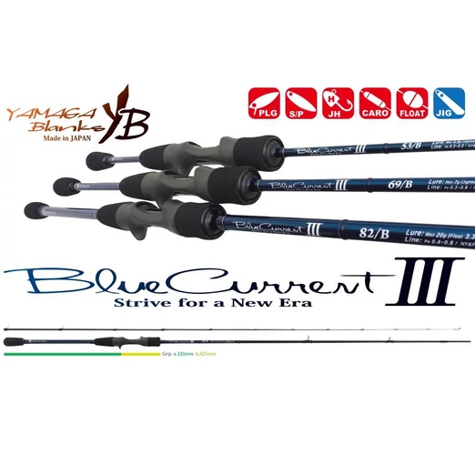 Yamaga Blanks Blue Current III 82/b Baitcast 2,495m 2-20g casting pergető horgászbot