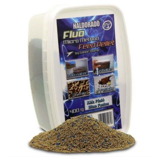 Haldorádó Fluo micro method feed pellet 400g kék Fúzió