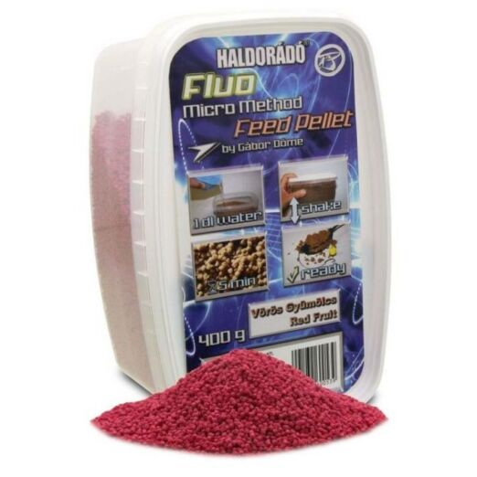 Haldorádó Fluo micro method feed pellet 400g Vörös Gyümölcs