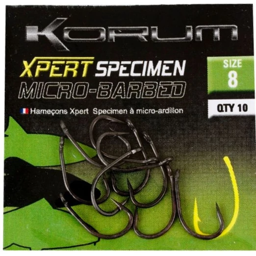 Korum Xpert Specimen Mikro szakállas horog 6, 10db