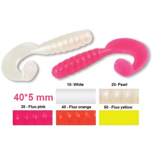 Trabucco Slurp Bait Falcetto Shad-Tail Pearl 20 db lágygumi csali