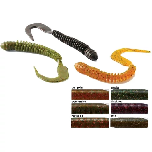 Rapture W. Ribbed Curly Tail 10cm Black&Red 10db lágygumi csali