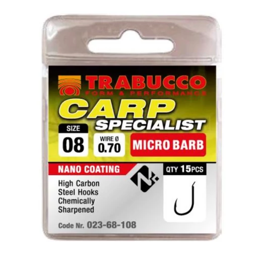 Trabucco Carp Specialist mikro szakállas horog, méret: 12