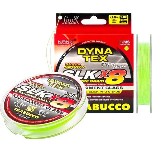 Trabucco Dyna-Tex Slk X8 SS 150 m 0,128mm  lime zöld fonott zsinór