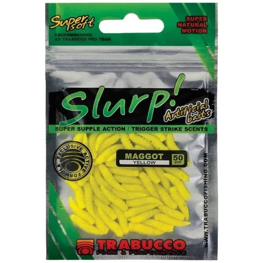 Trabucco Slurp Bait Maggot Yellow 50 db, sárga műcsonti