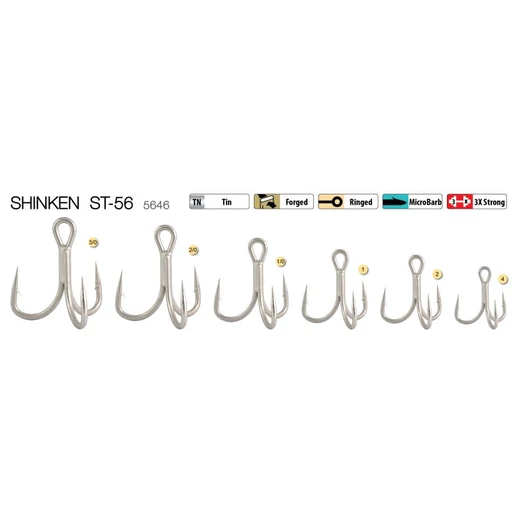 Trabucco Shinken St-56 hármas horog Tn #2 5 db/csg