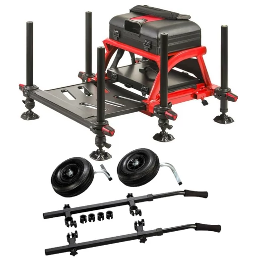 Trabucco GNT-X36 Base piros versenyláda + kerékszett kombó