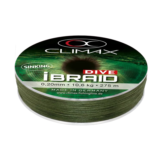 Climax iBraid Dive Sinking Olive Green 135m 0,20mm 10,6kg fonott zsinór