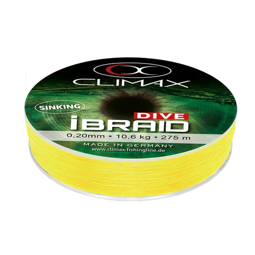 Climax iBraid Dive Sinking Fluo Yellow 275m 0,18mm 9,5kg fonott zsinór