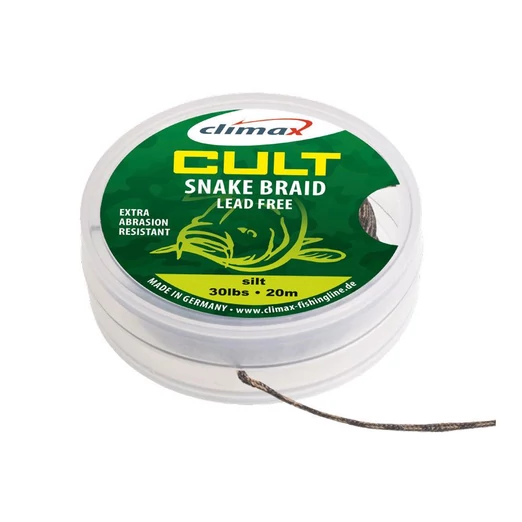 Climax Cult Carp Snake Braid Lead Free Leader 10m 30lb Dark Silt pontyozó fonott előkezsinór