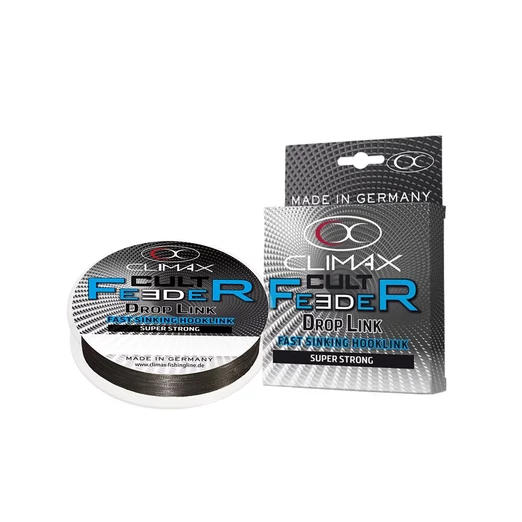 Climax Cult Feeder Fast Sinking Braid Droplink 10m 0.24mm 11.8kg Dark Grey fonott előkezsinór
