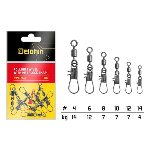 Delphin Egymásba záródó forgókapocs 10 db #4 14kg
