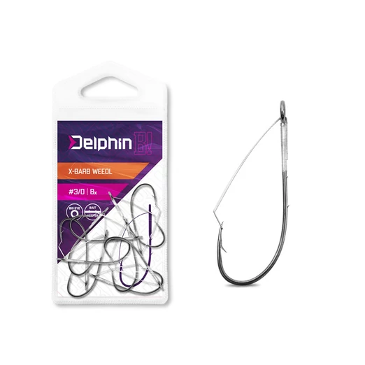 Delphin B! X-BARB WEEDL 2/0 8db/csg bokorugró cseburaska horog