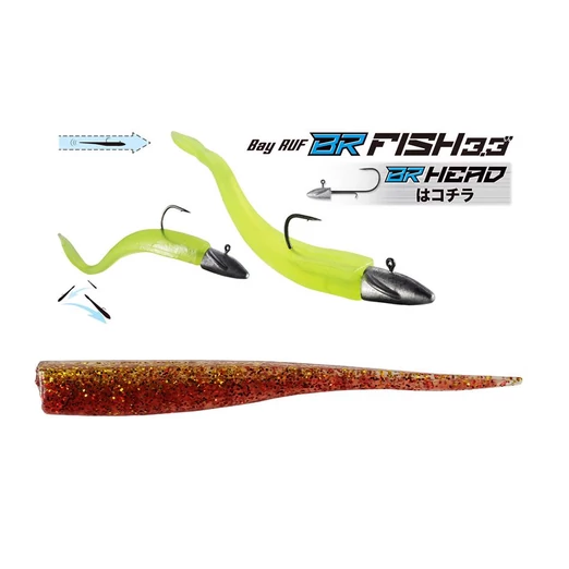 Duo Bayruf BR Fish 3.3" 8.4cm S039 Gold Red gumihal 7 db/csg
