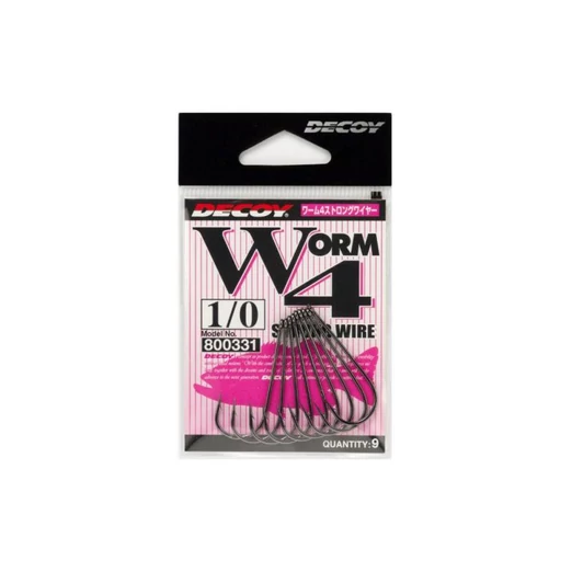 Decoy Worm 4 Strong Wire 1/0 egyágú horog 9 db/csg