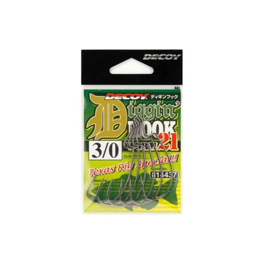 Decoy Offset Worm 21 Diggin Hook 2/0 horog 7 db/csg