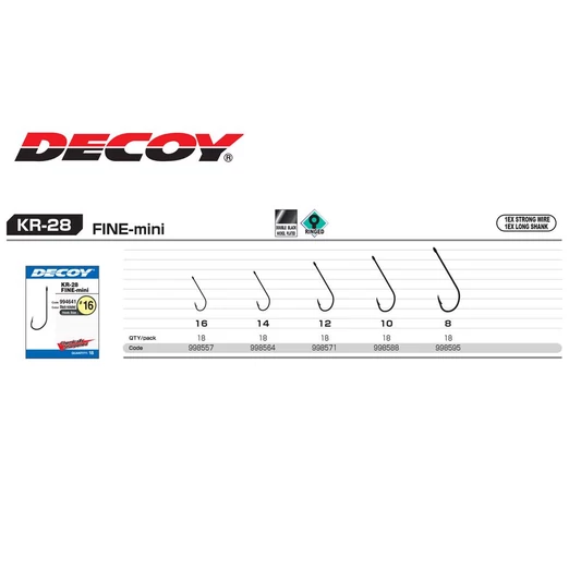 Decoy Worm KR-28 Fine Mini 10 horog 18db/csg