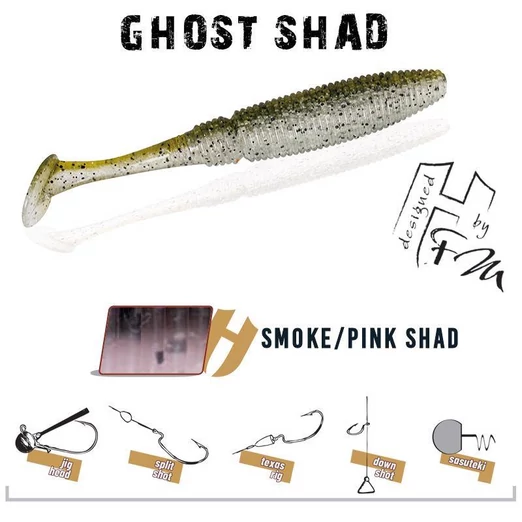 Herakles Ghost Shad 10cm Smoke Pink Shad gumihal 8 db/csg