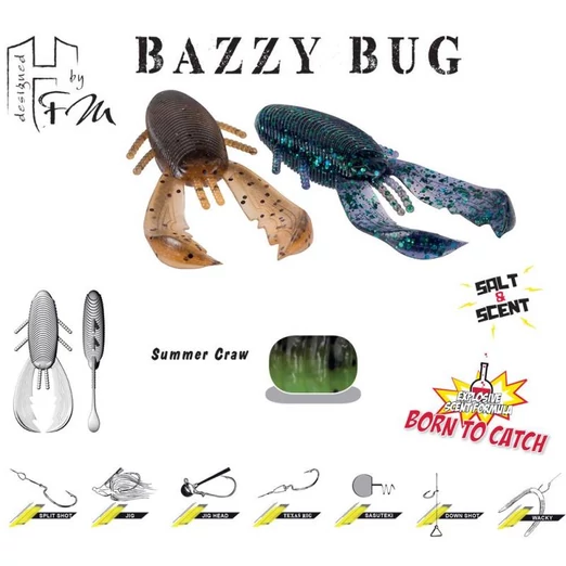 Herakles Bazzy Bug 3,2" 8cm Summer Craw gumibéka 10 db/csg