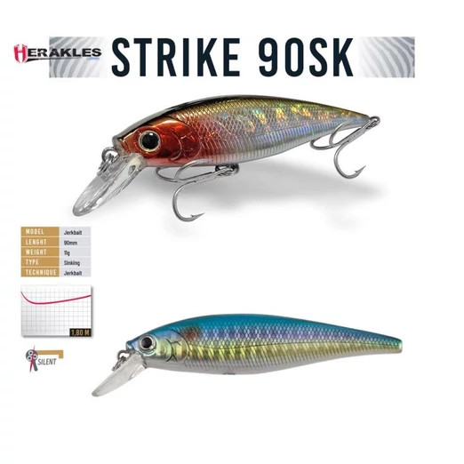 Herakles Strike 90SK 9cm 11gr Rainbow wobbler