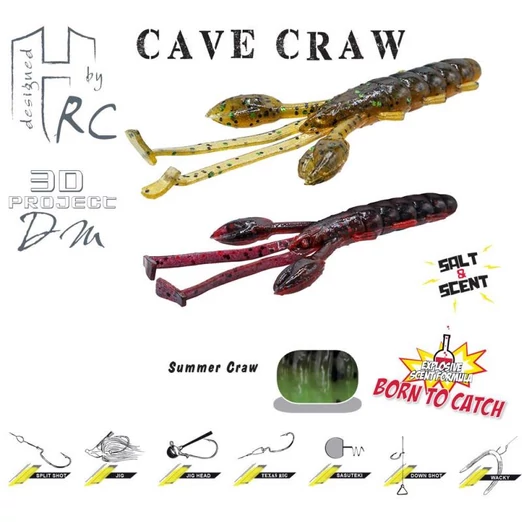 Herakles Cave Craw 3,8" 9,6cm Summer Craw lágy műcsali 10 db/csg