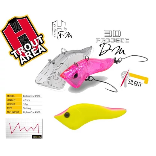 Herakles Hybrid S 4,2cm 3,8gr Chartreuse Pink Head wobbler