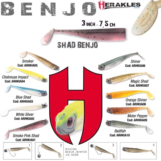 Herakles Benjo Shad 3" 7,5cm Blue Shad gumihal 7 db/csg
