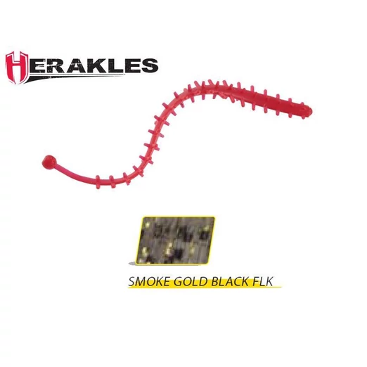Herakles Tremors Worm 6,8cm Smoke Gold/Black Flake lágy műcsali 8 db/csg