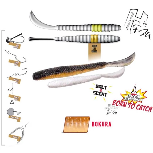 Herakles Leftail Worm 3,4" 8,6cm Bokura lágy műcsali 10 db/csg