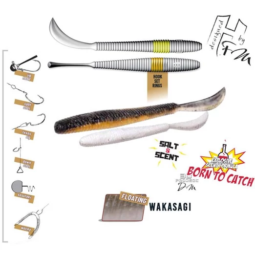 Herakles Leftail Worm 3,4" 8,6cm Floating Wakasagi lágy műcsali 10 db/csg