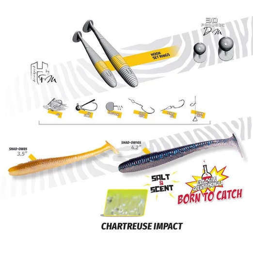 Herakles Shad-OW105 4,2" 10,5cm Chartreuse Impact gumihal 8 db/csg