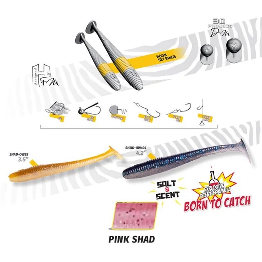 Herakles Shad-OW105 4,2" 10,5cm Pink Shad gumihal 8 db/csg