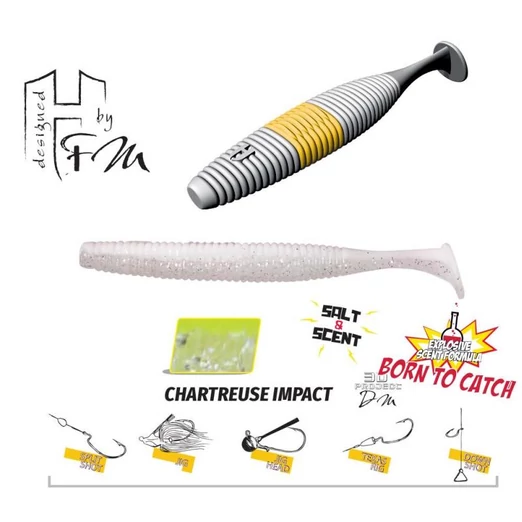 Herakles Fat Shad-OW105 4,2" 10,5cm Chartreuse Impact gumihal 6 db/csg