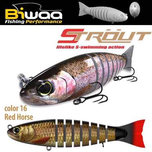 Biwaa Swimbait Strout 5,5" 14cm 29g 16 Red Horse wobbler