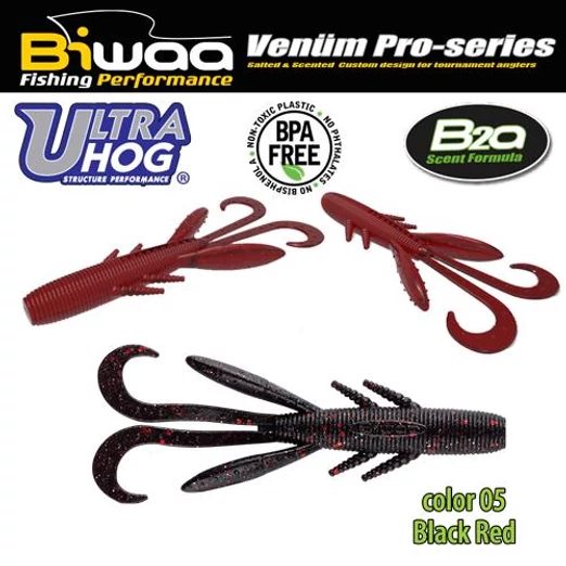 Biwaa Ultra Hog 4" 10cm 05 Black&Red lágy műcsali 8db/csg