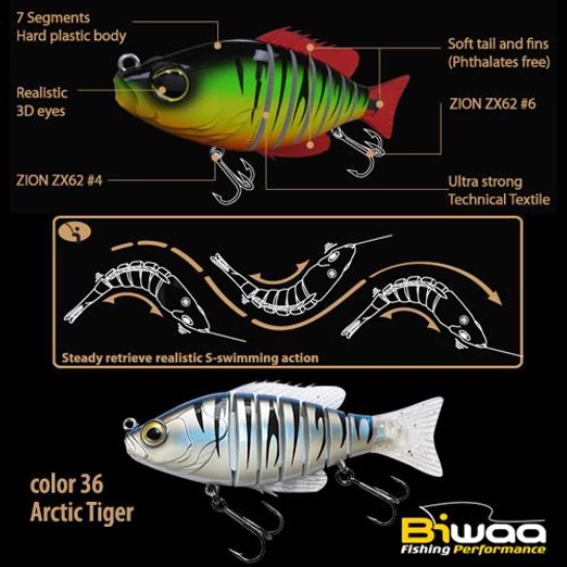 Biwaa Swimbait Seven S5" 13cm 34g 36 Arctic Tiger wobbler